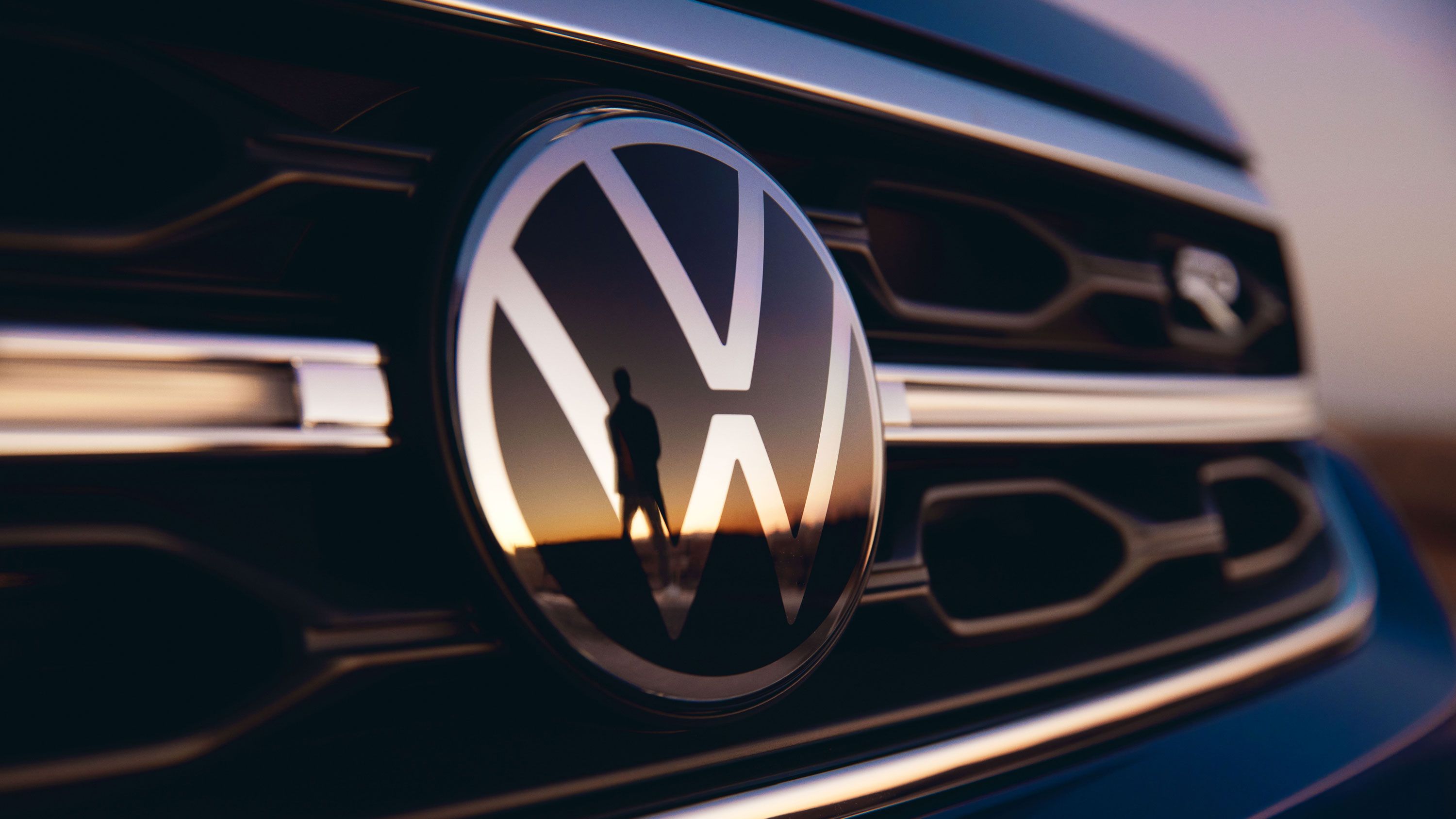Logotipo do VW T-Roc R e grelha do radiador
