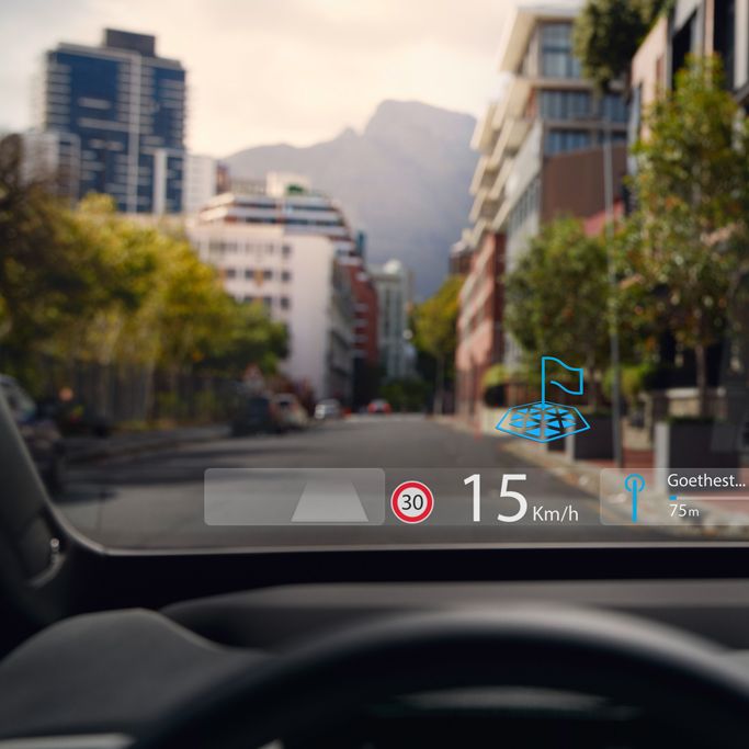 O vídeo mostra o head-up display com realidade aumentada de um VW ID.3.
