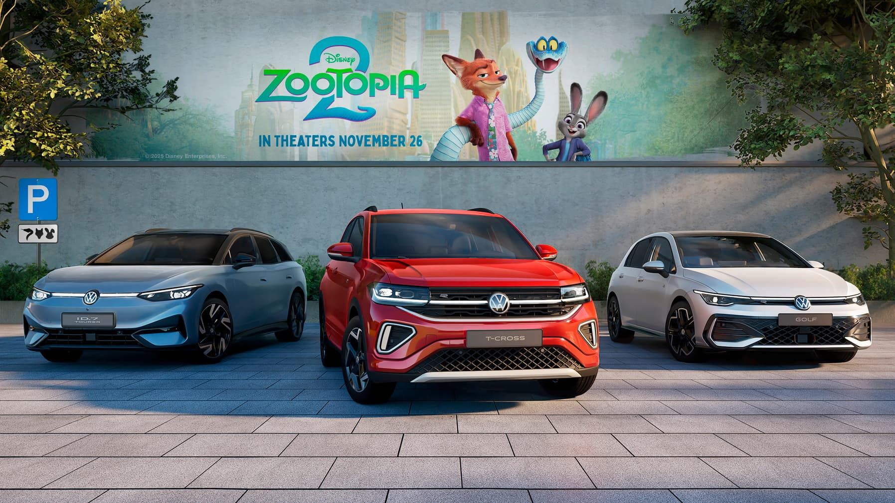 Os modelos Volkswagen ID. podem ser vistos no novo filme da Disney, Zootopia 2.