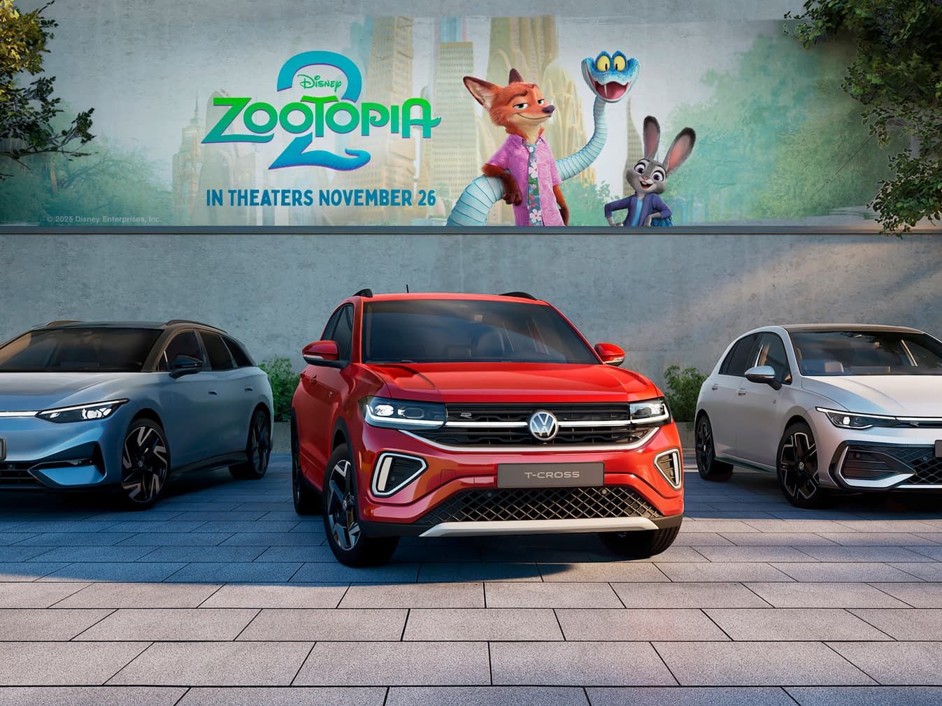 Os modelos Volkswagen ID. podem ser vistos no novo filme da Disney, Zootopia 2.