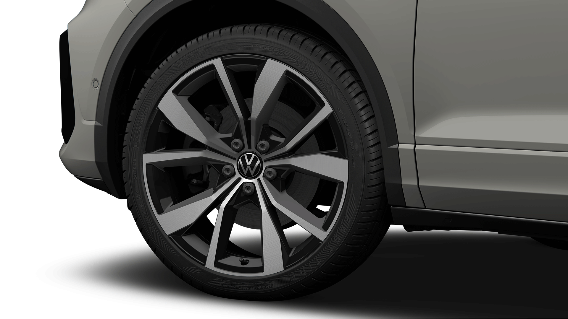 VW T-Roc 19-Zoll-Leichtmetallrad „Misano“ in Schwarz / glanzgedreht