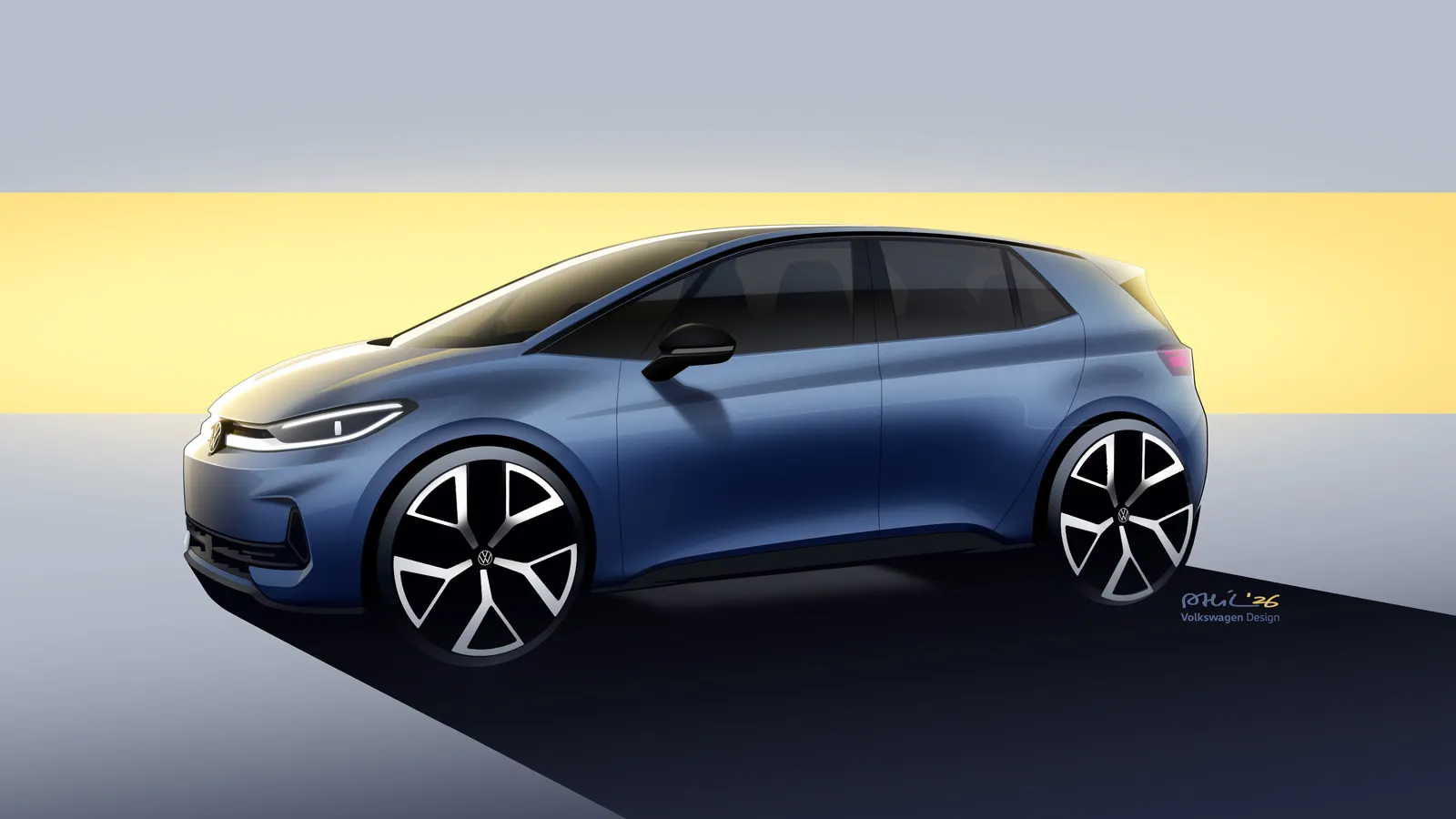 Vista lateral do sketch do ID.3 Neo