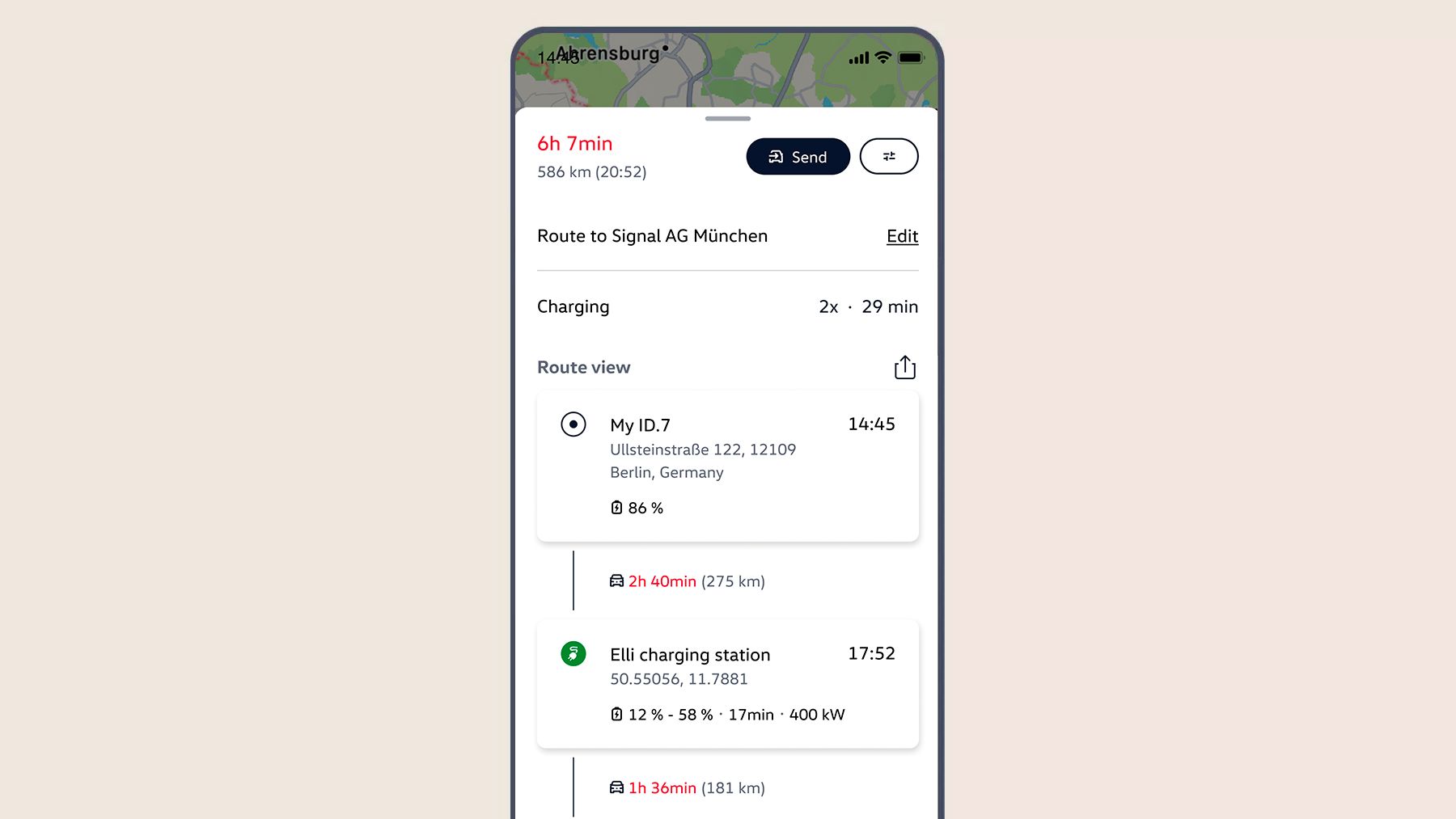 App Volkswagen Planeamento de rotas