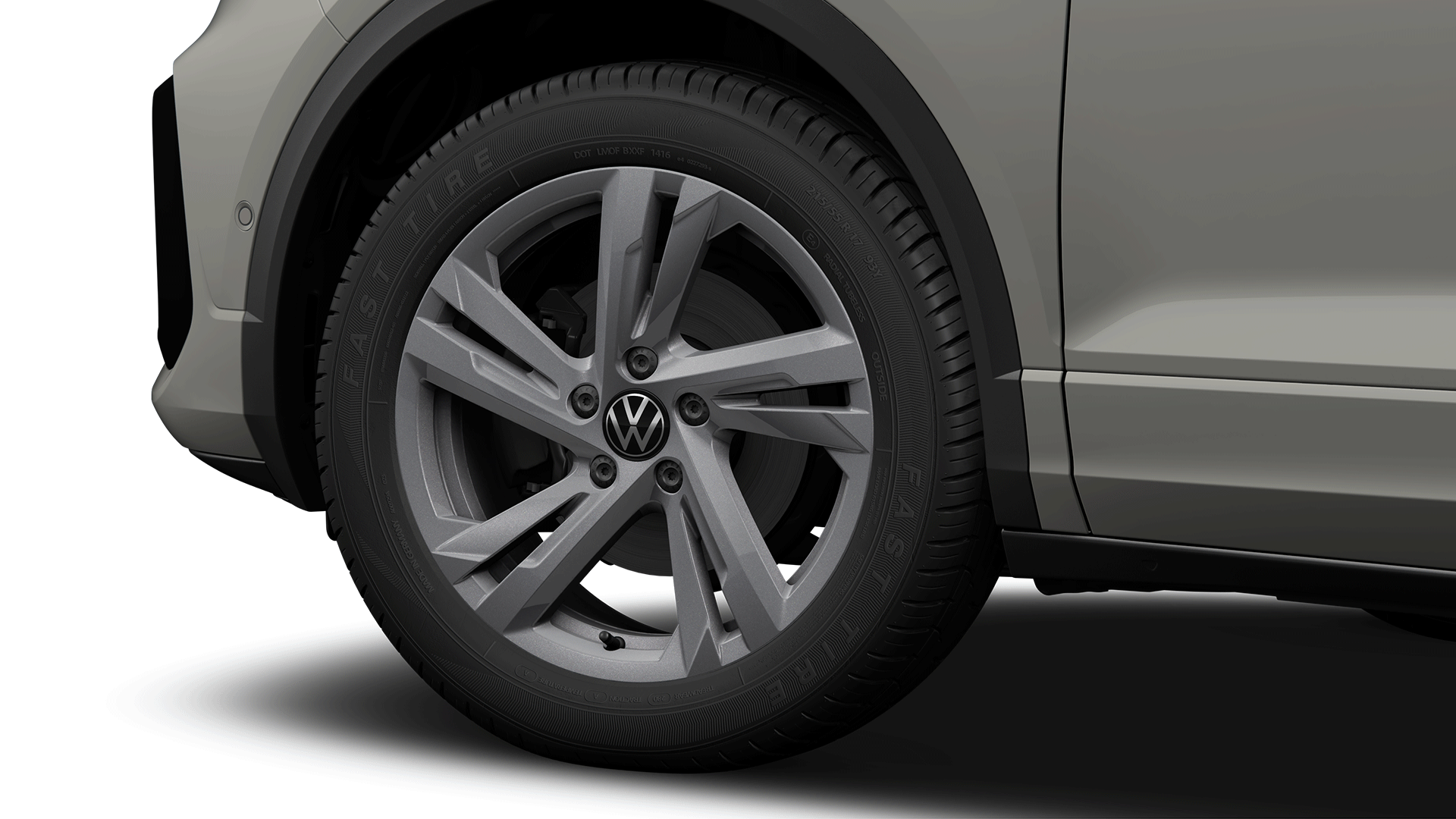 VW T-Roc 17-Zoll-Leichtmetallrad „Valencia“ in Galvanograu