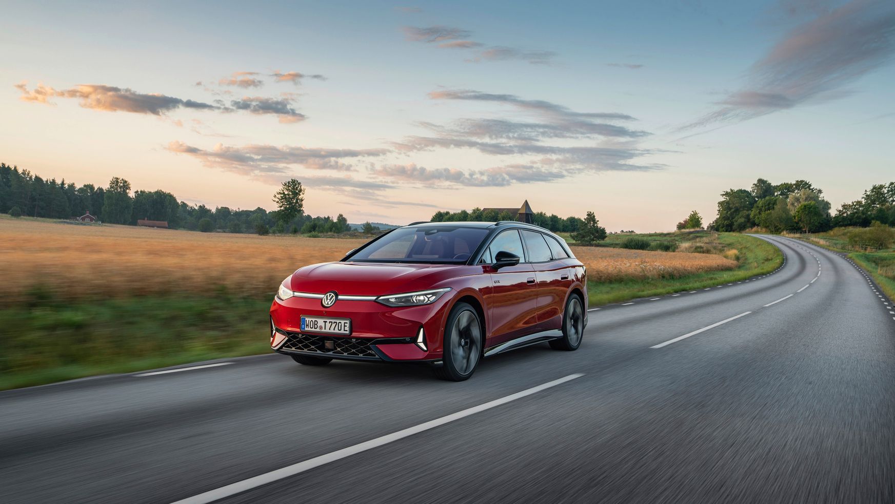 ID.7 Tourer GTX na cor Vermelho Kings Preto