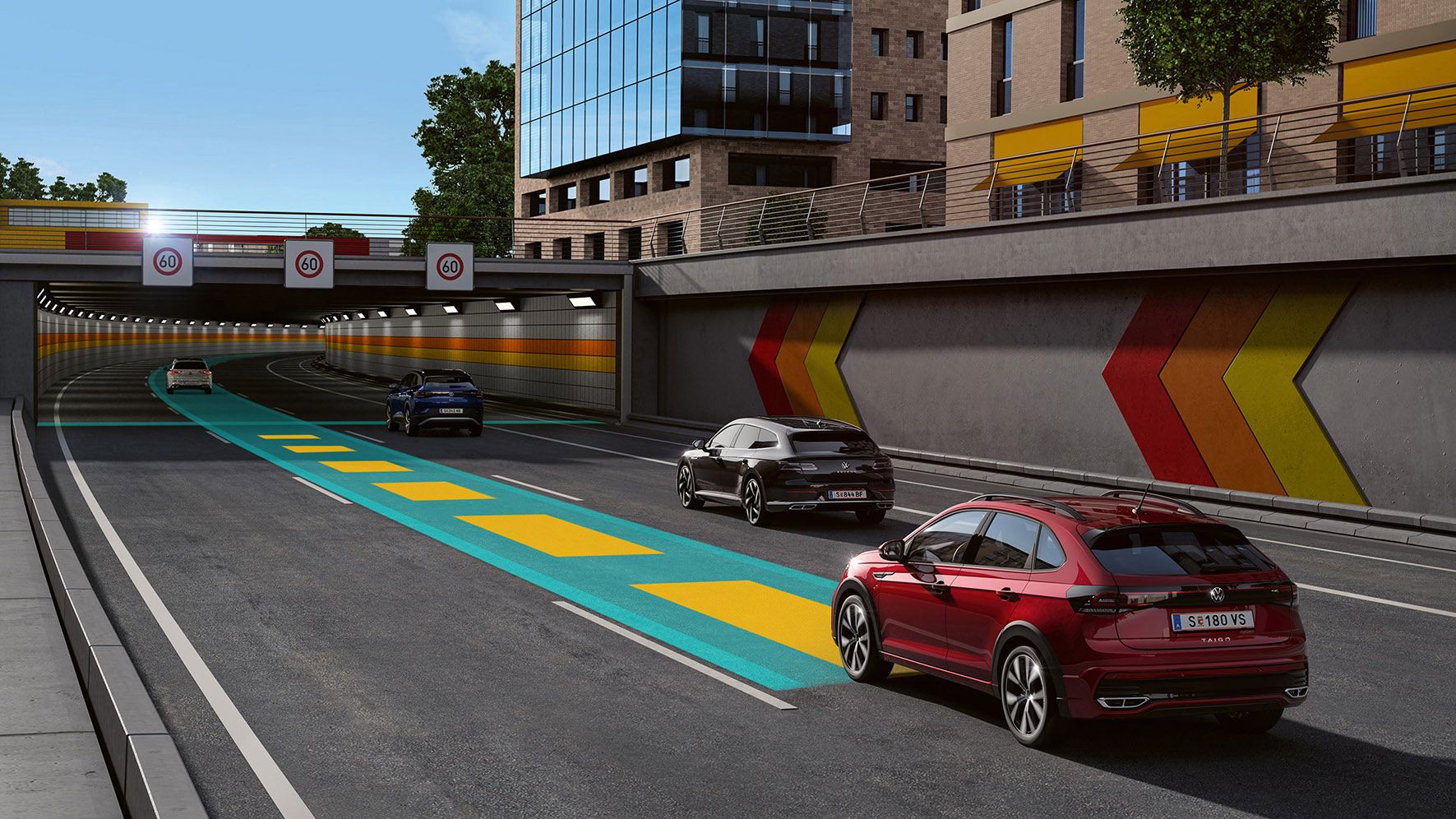 Gráfico mostra o IQ.DRIVE Travel Assist no VW Taigo