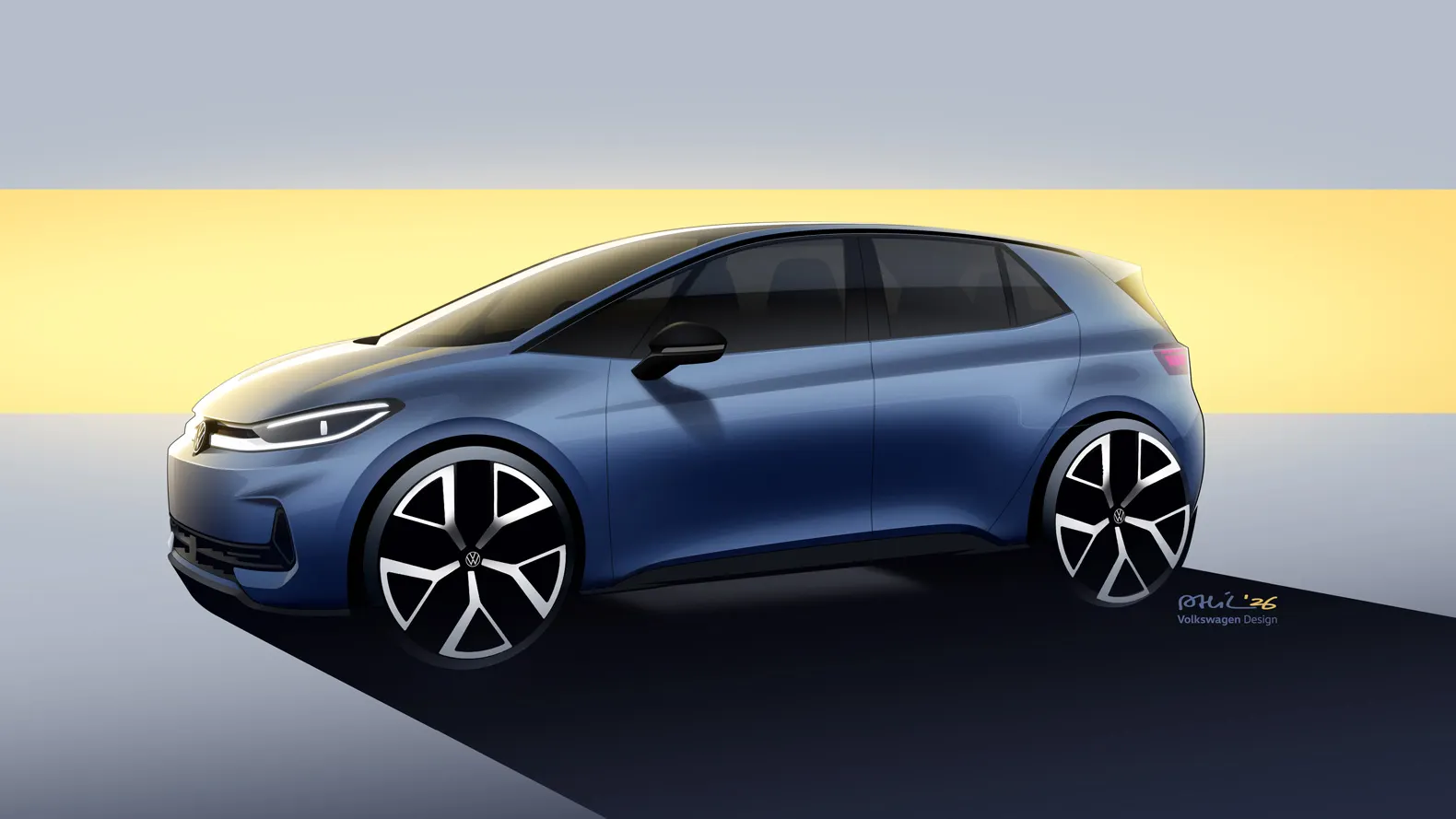 Vista lateral do sketch do ID.3 Neo