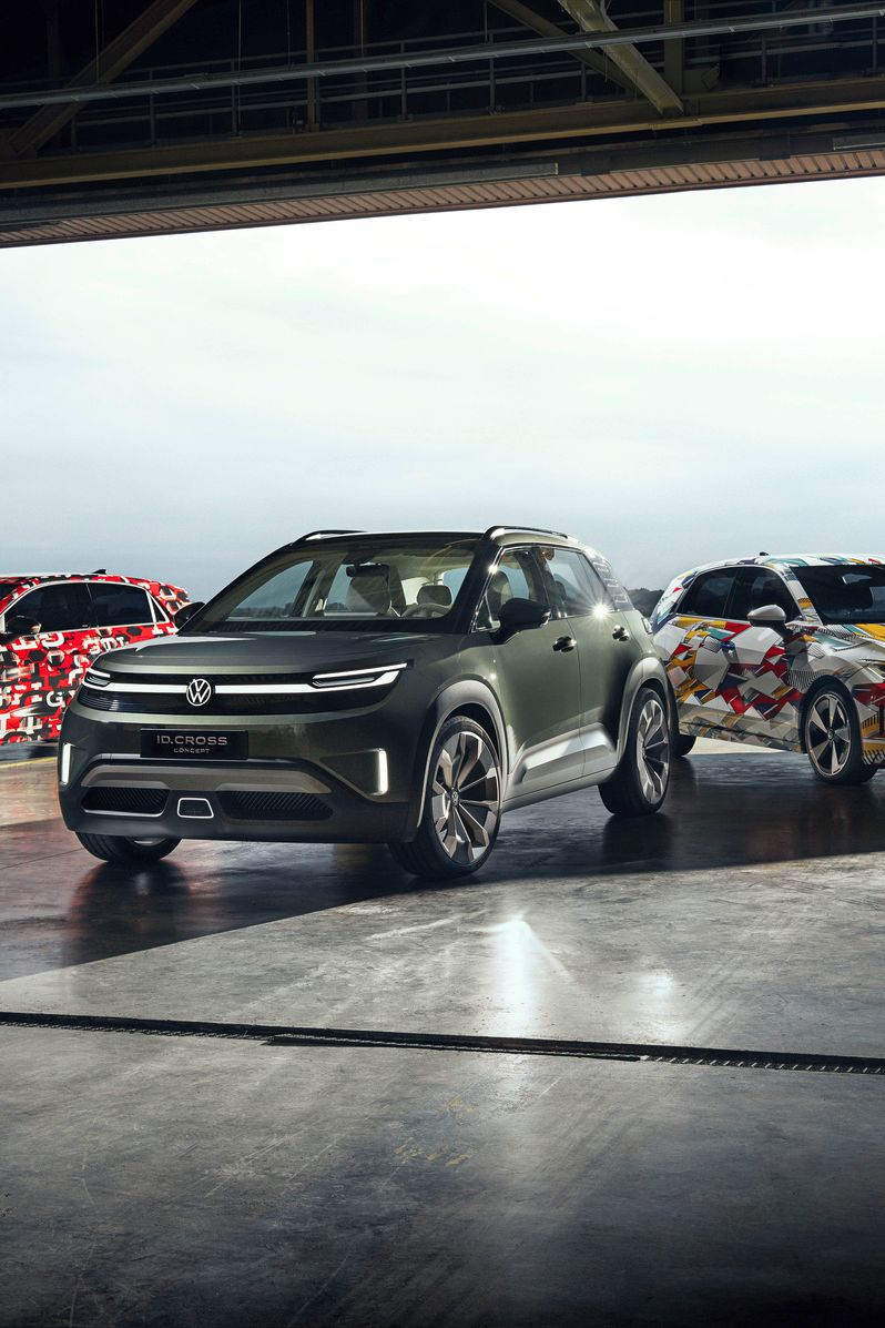 Protótipos veículos elétricos Volkswagen. ID. Polo, ID. CROSS Concept e ID. Polo GTI