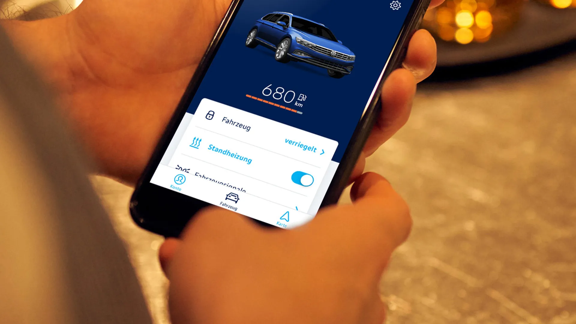 We Connect - Ligar o ar condicionado do automóvel antes da viagem através do smartphone