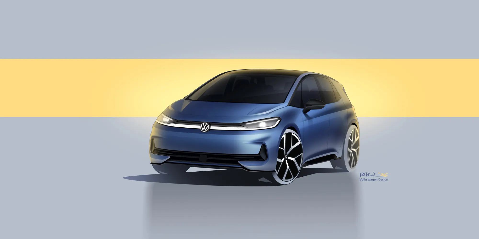 Vista lateral frontal do ID.3 Neo.