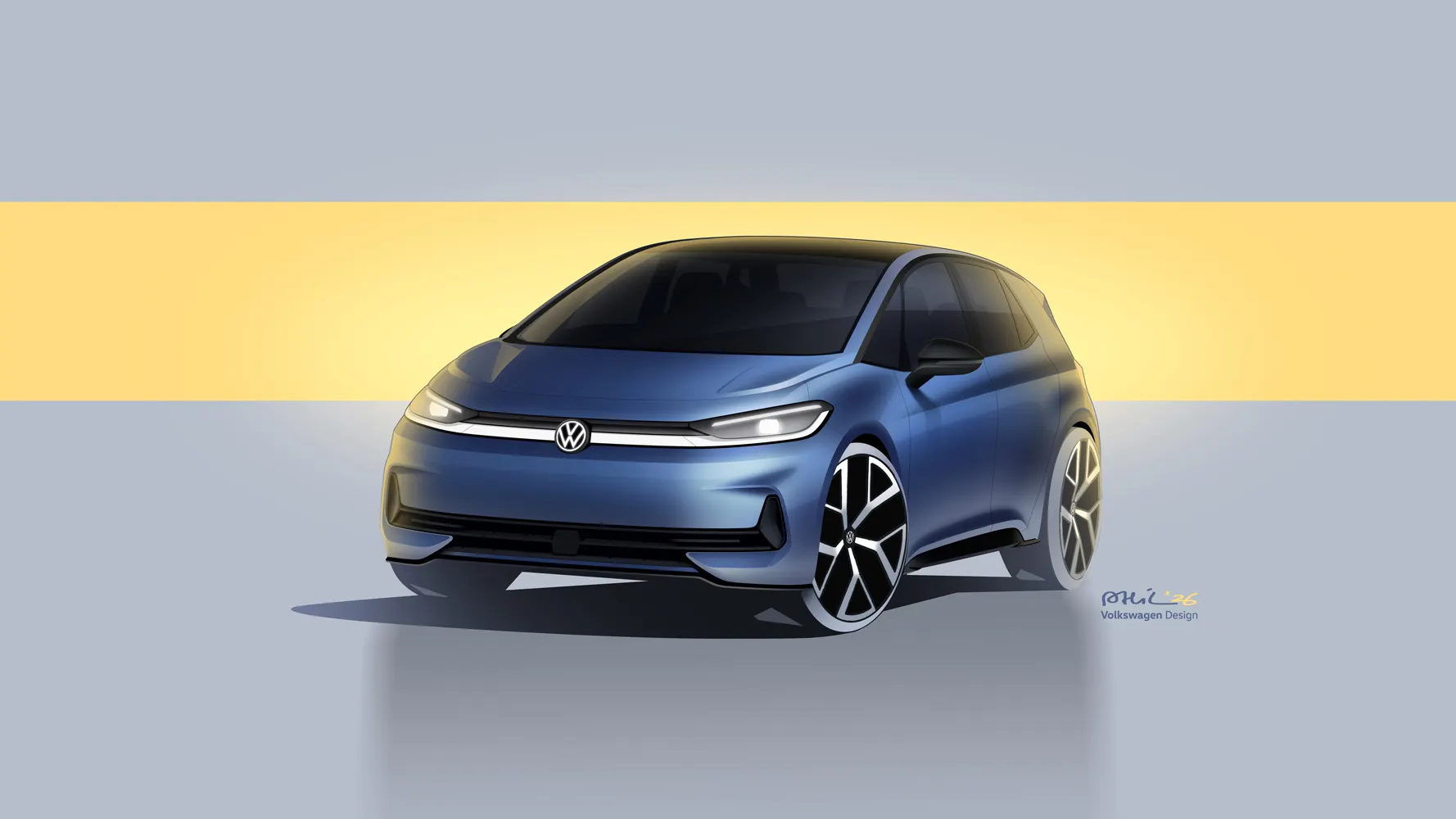 Vista lateral frontal do ID.3 Neo.