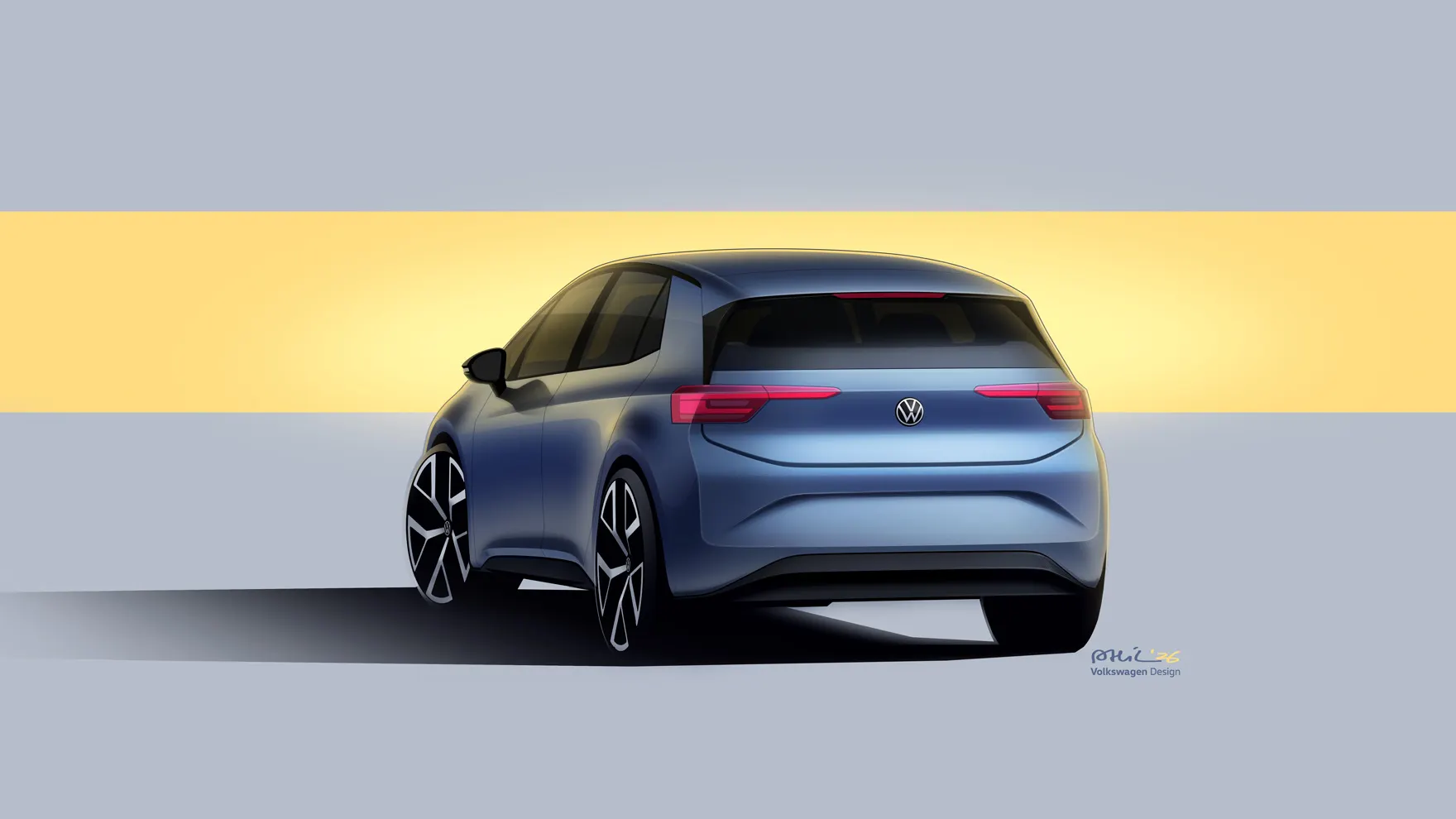 Vista traseira do sketch do ID.3 Neo