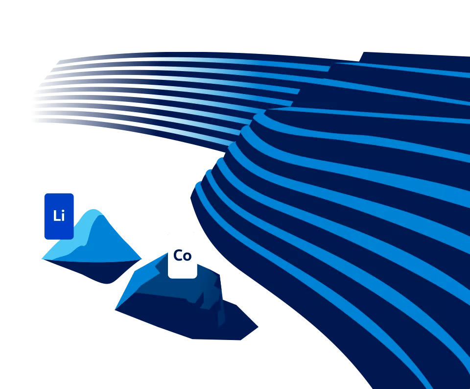 Ilustração de lítio e cobalto