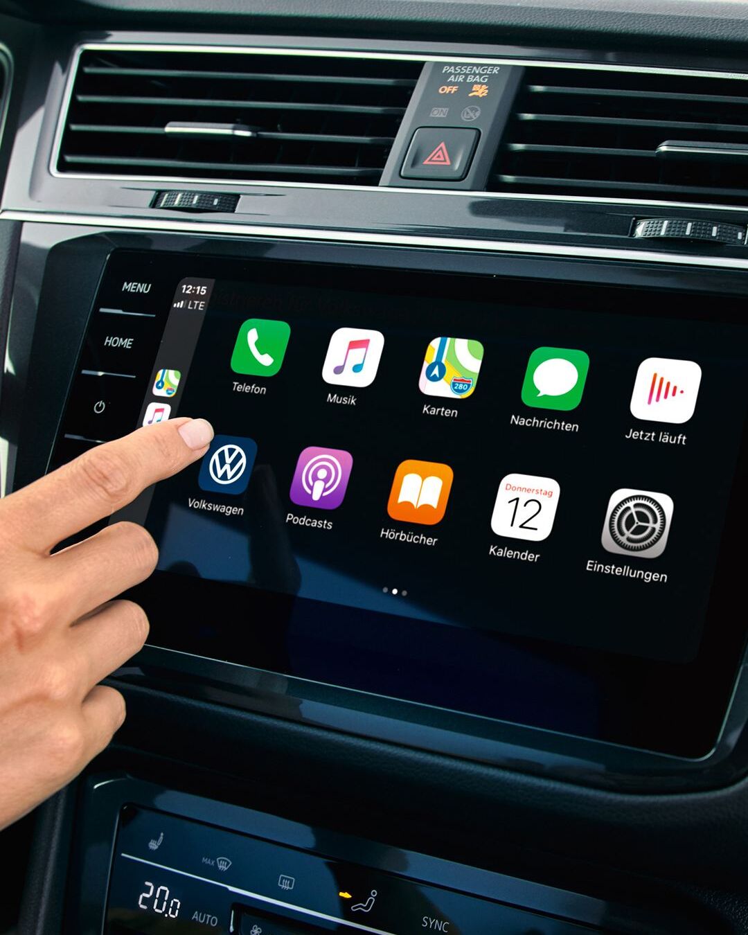 Apple CarPlay mit dem Car-Net Navigationssystem „Discover Pro“.