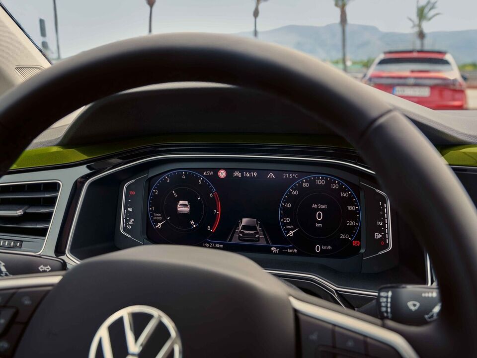Interior do VW Taigo: Vista de pormenor do Digital Cockpit