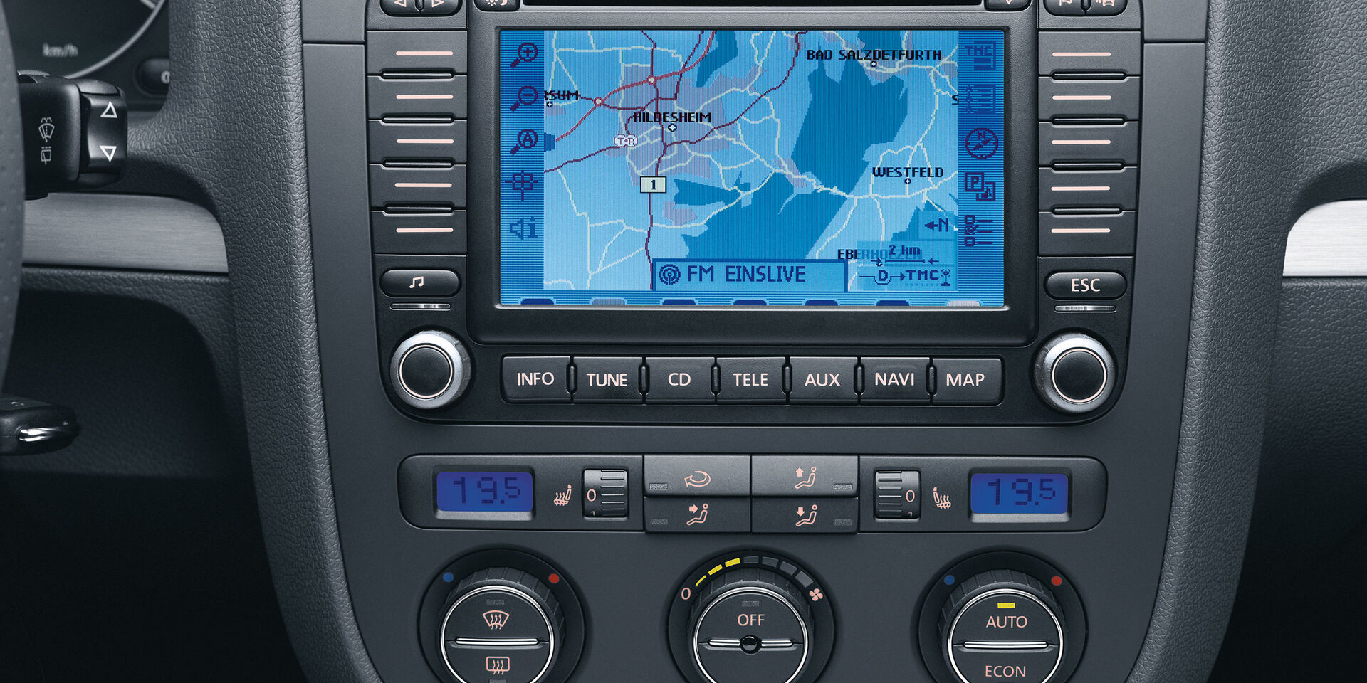 Uma vista detalhada de um sistema de navegação - Acessórios Volkswagen para um Golf 6