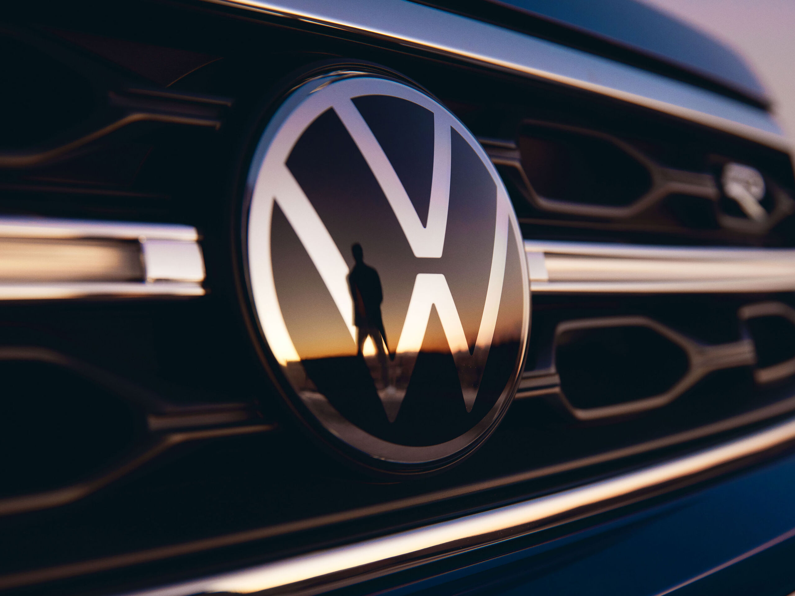 Logotipo do VW T-Roc R e grelha do radiador