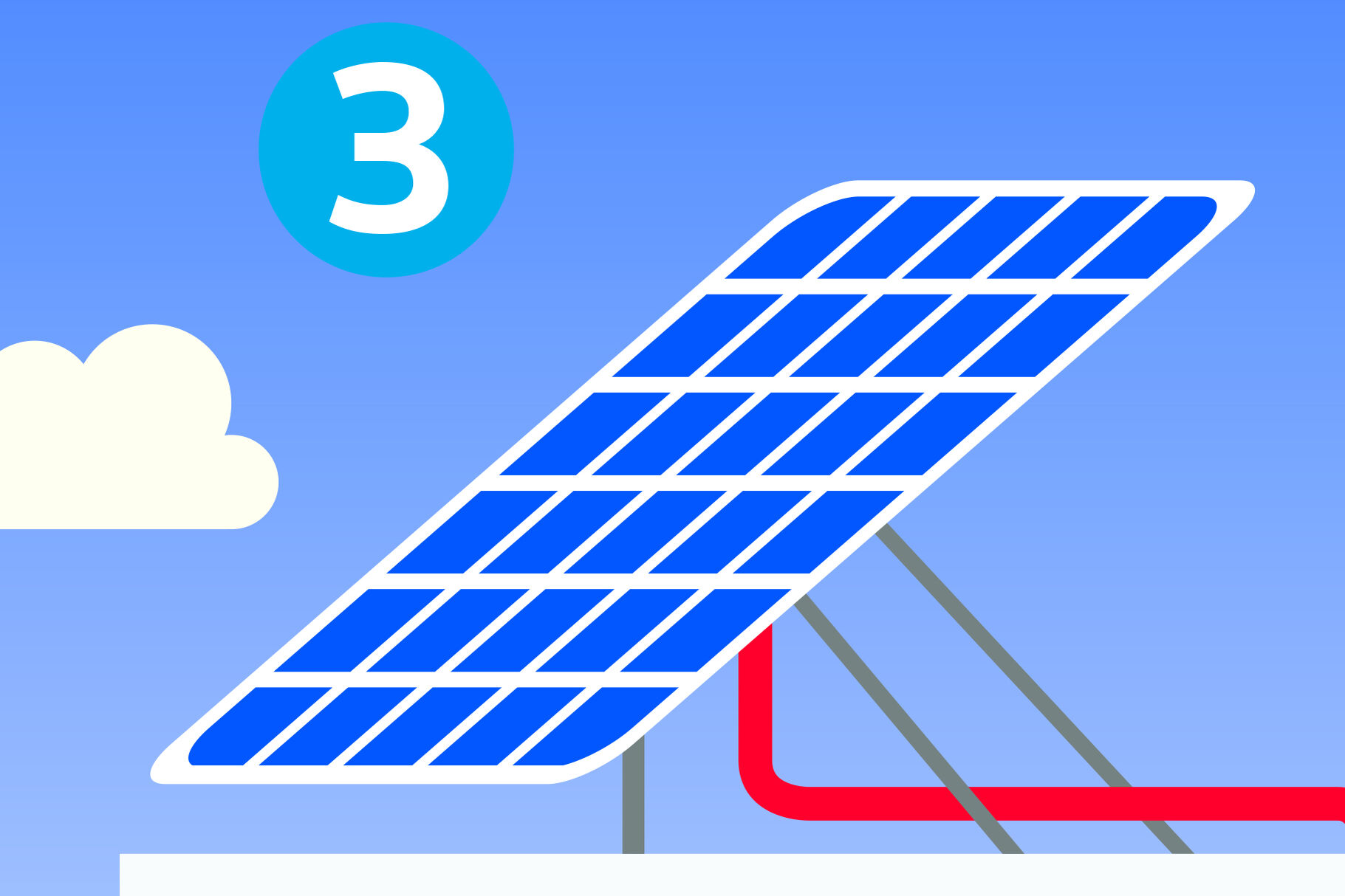 Ilustração de painéis fotovoltaicos