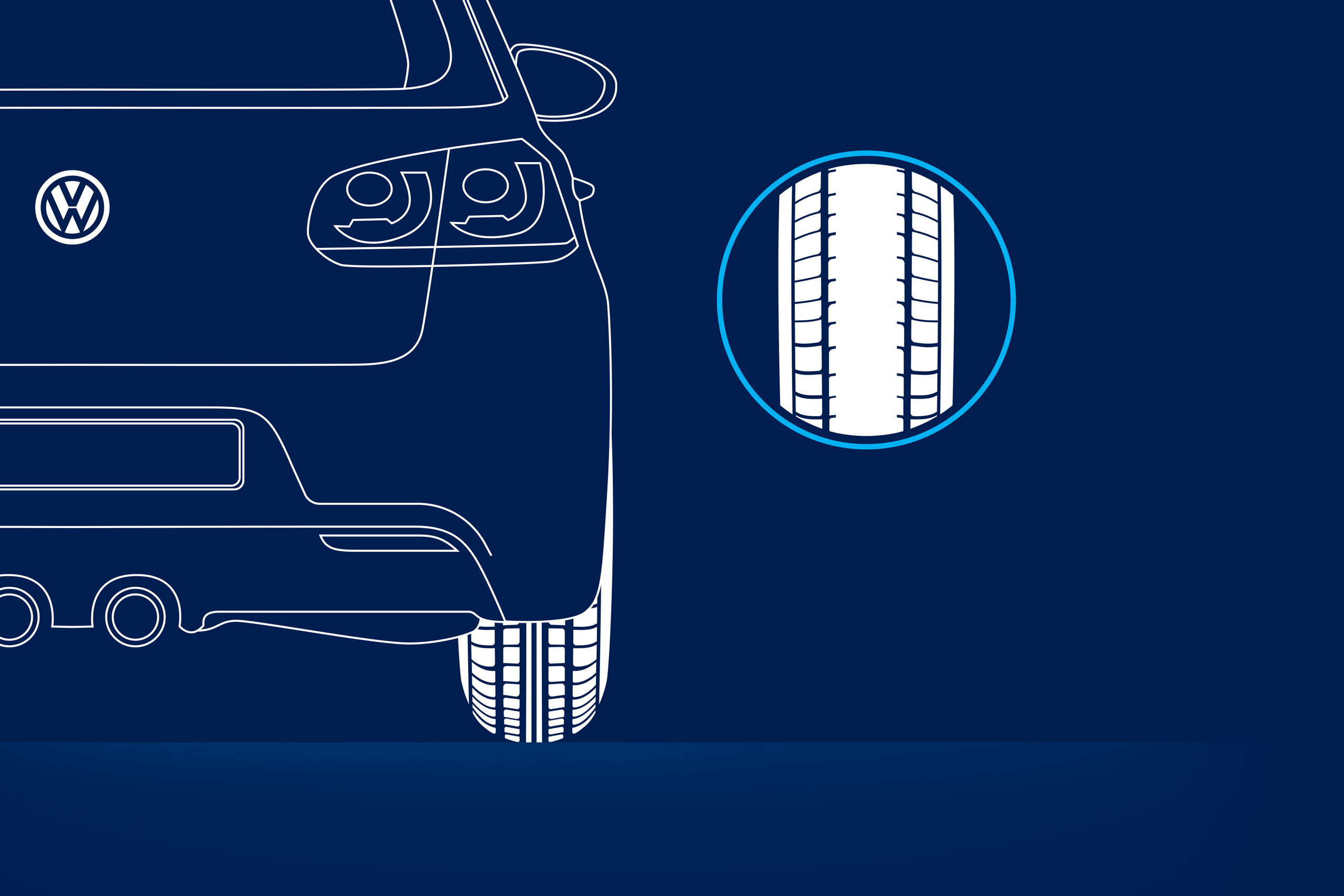Ilustração de um desgaste anormal do pneu: desgaste principalmente no centro da superfície de contacto