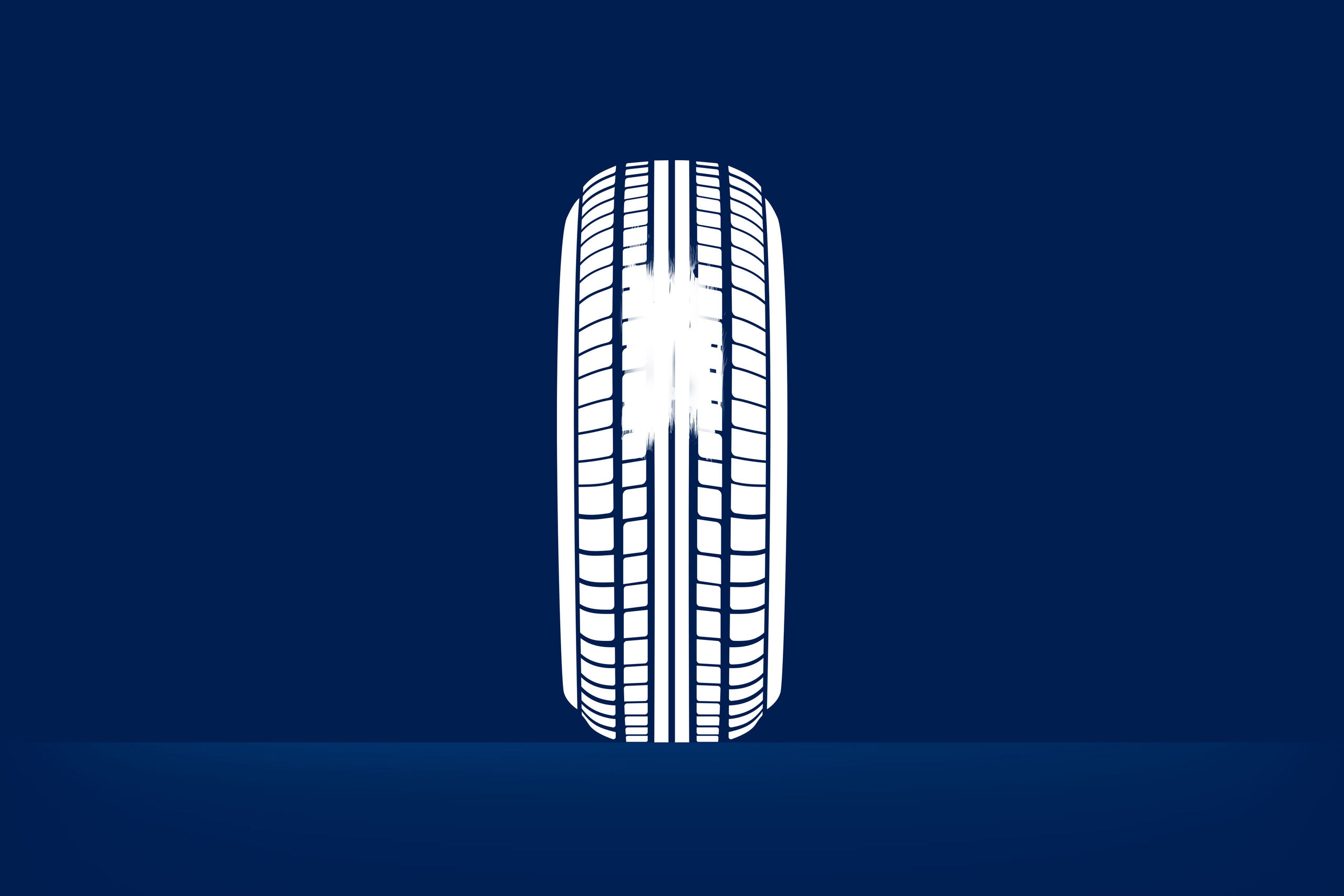 Ilustração de um desgaste anormal dos pneus: desgaste isolado causado pela travagem ou inactividade