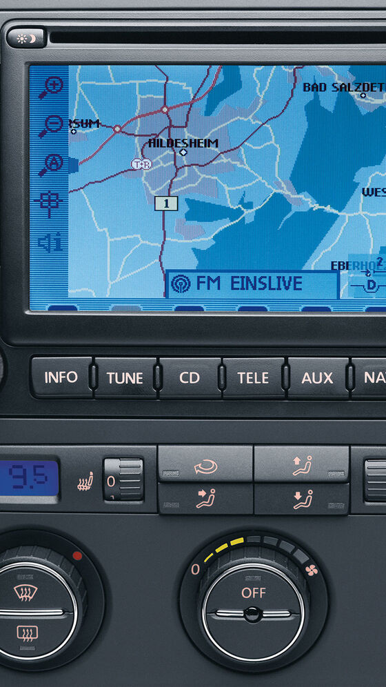 Uma vista detalhada de um sistema de navegação - Acessórios Volkswagen para um Golf 6