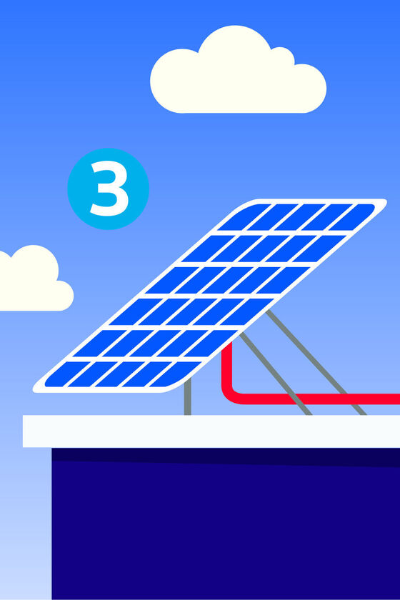 Ilustração de painéis fotovoltaicos
