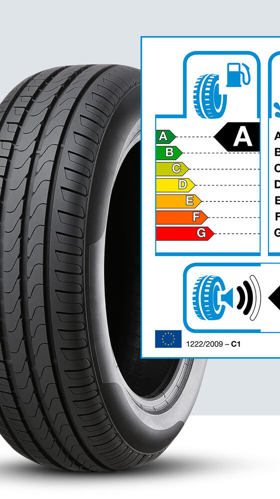 Um pneu Volkswagen Genuíno com o rótulo de pneu da UE - conhecimento de pneus 